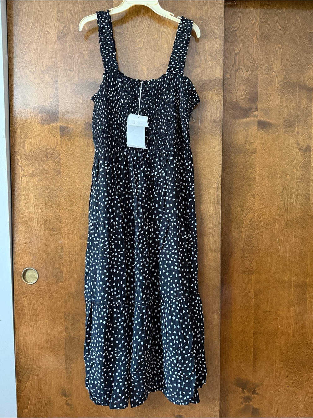 beachlunchlounge Black Polka Dot Maxi Dress